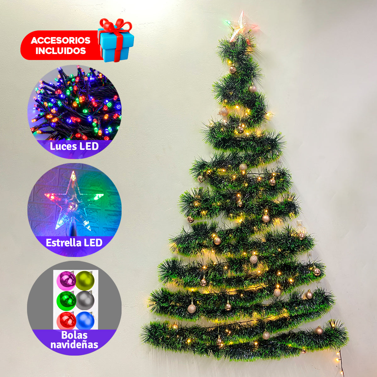 Árbol Navidad de Pared - Kit Completo